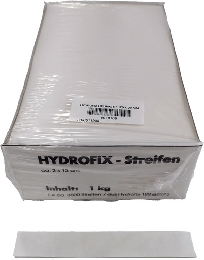 [33-6511905] HYDROFIX LIPUKKEET 120 X 20 MM, VALKOINEN